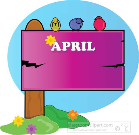 Month April Calendar Clipart