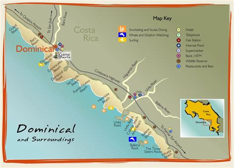 Playa Dominical Costa Rica Map