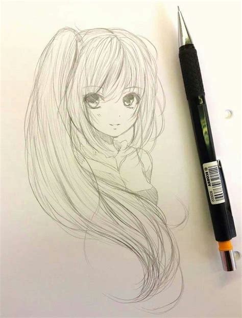 Pencil Black And White Pencil Sketch How To Draw Anime Heads Girl