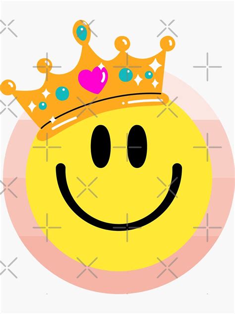 Smiley Face Smiley Face King Happy King Sticker By Mattades Redbubble