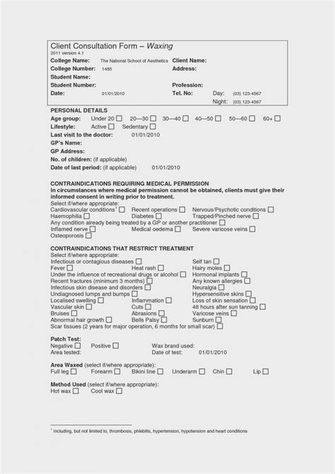 esthetician client consultation form template awesome the real reason behind waxing