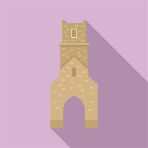 Premium Vector Brick Tower Icon Flat Vector Medieval Fort Old Castle Wall
