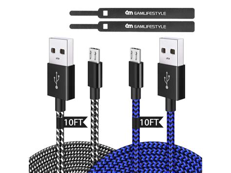 Ps4 Controller Charger Charging Cable 10ft 2 Pack Nylon Braided Extra