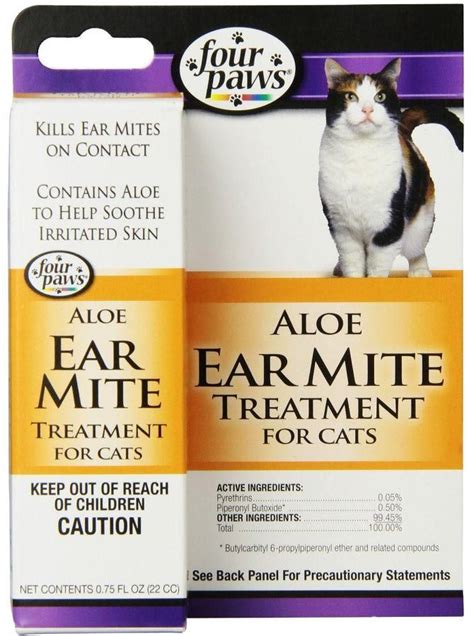 Four Paws Ear Mite Remedy For Cats Cat Remedies Cat Ear Mites Cat