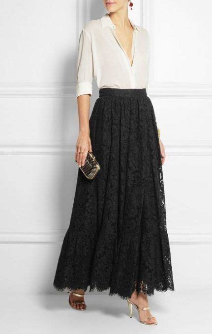 What To Wear With Long Black Skirts For Women Lace Skirt Outfits
