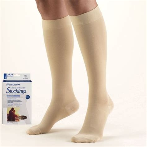 [ships Free] Truform Classic Medical Knee High Support Stockings Closed Toe 20 30 Mmhg