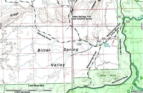 Backroads Around Las Vegas Lake Mead Nra Bittersprings Road Map East