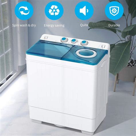 Portable Compact Twin Tub Washing Machine 26lbs Capacity Built In