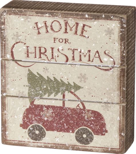 Home For Christmas Slat Box Sign Primitives By Kathy