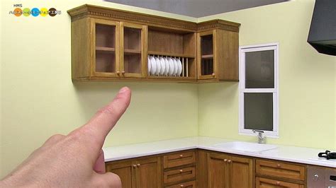 Rustic crate diy kitchen cabinets (open shelving) DIY Miniature Kitchen Wall Cabinet ミニチュアキッチン吊戸棚作り - YouTube
