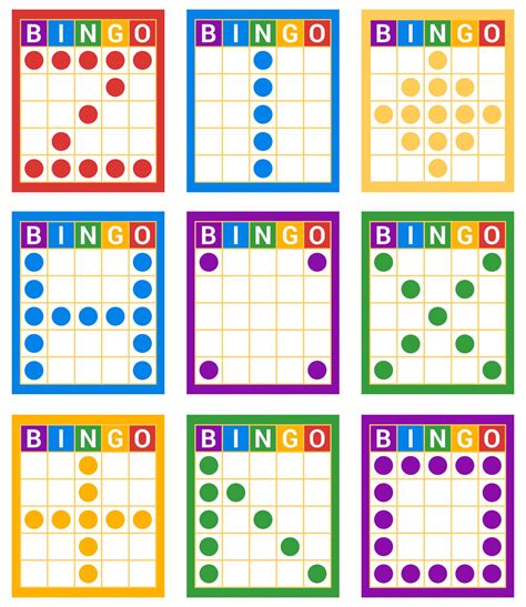 printable bingo patterns printable word searches