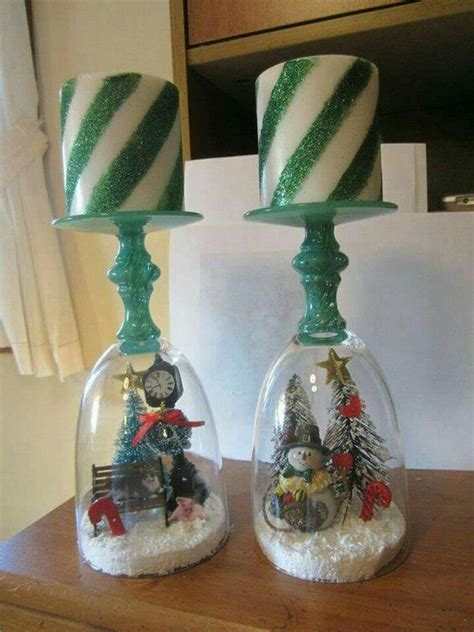 Christmas Wine Glass Candle Holder Diy Home Decor Ideas Beautiful