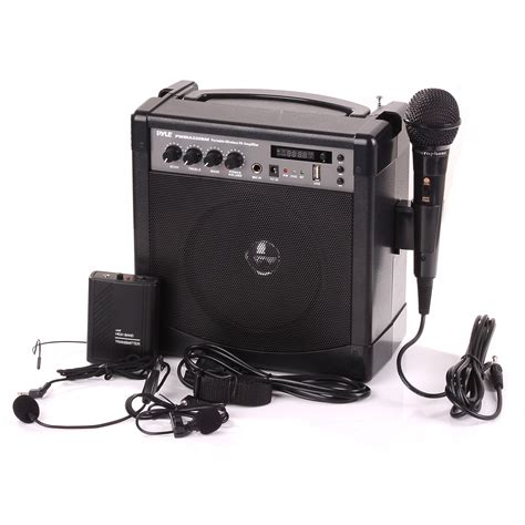 Pyle Pwma220bm Portable Bluetooth Pa Speaker Microphone Black Ebay