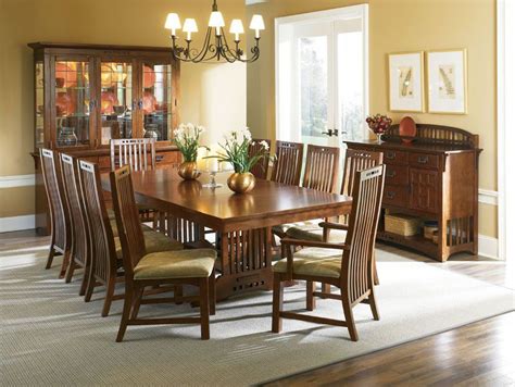 Broyhill Furniture Artisan Collection Mission Style Trestle Dining Tab