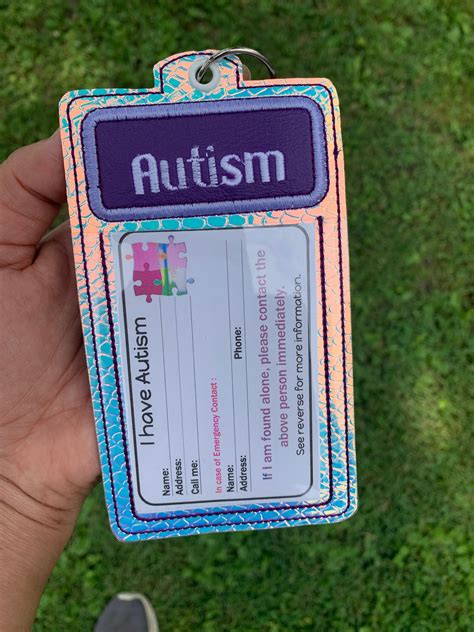 Autism Id Card Autism Emergency Card Autism Card Holder Etsy