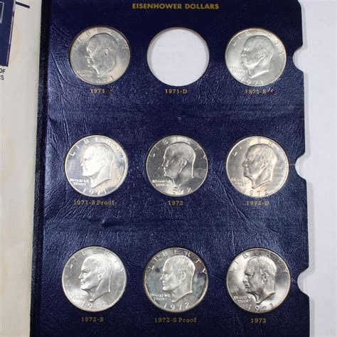 Sold Price Near Complete Eisenhower Dollar Book 1971 1978 28 Coins