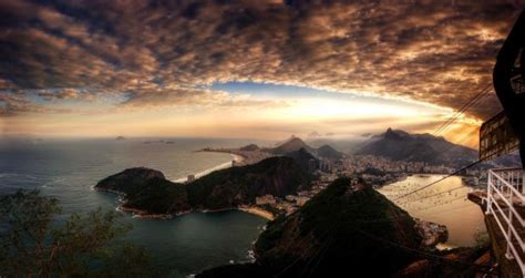 Wallpaper Brazil Rio De Janeiro Copacabana Beach Mountains Sky