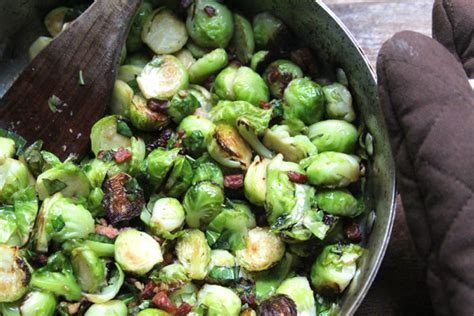 Place the dish into the preheated oven, and set a time for 10 minutes. Brussels Sprouts with Pancetta and Basil | Sarah's Cucina ...