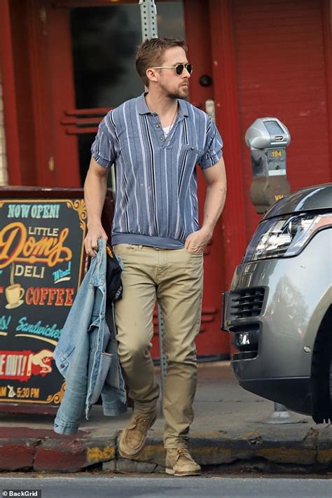 Ryan Gosling Shows Off His Toned Biceps In Form Fitting Shirt In Los