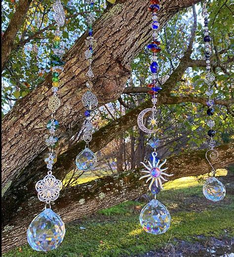 Sun Catcher Boho Window Decor Crystal Chandelier Garden Etsy Sun