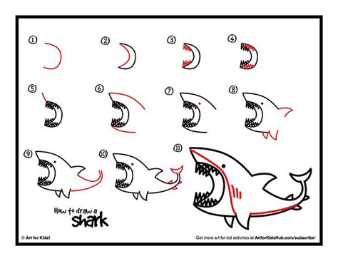 How to draw a shark and how to draw megalodon! How To Draw A Shark - Art For Kids Hub