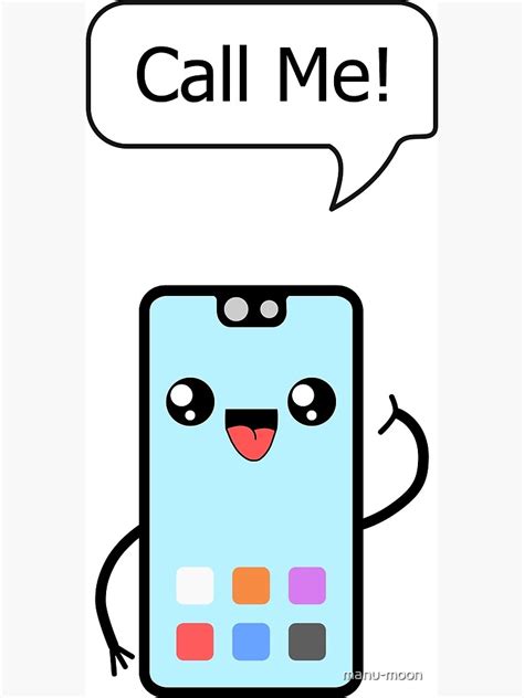 Kawaii Mobile Phone Poster For Sale By Manu Moon Redbubble