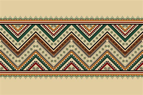 Ethnic Indian Pattern Traditional Geometric Pattern In Tribal Border