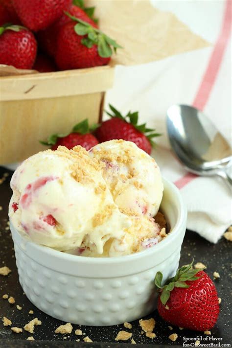 Strawberry ice cream made with cream, strawberries, and swerve® sweetener could fit into the keto diet lifestyle and is quick to make. Strawberry Cheesecake Ice Cream - Oh Sweet Basil