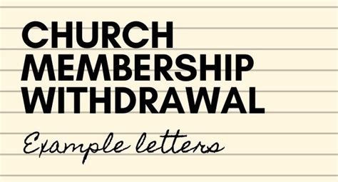 Church Membership Withdrawal Letter Example Letters Church