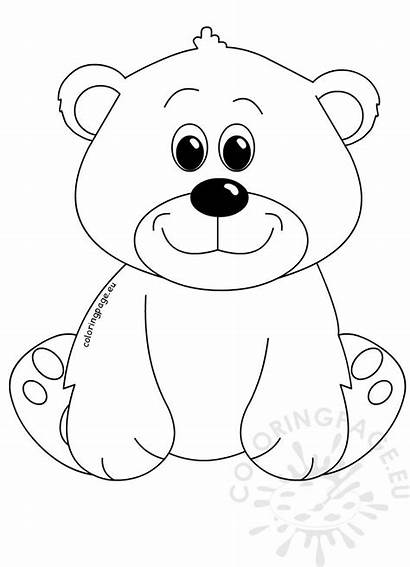 Cartoon Bear Clipart Coloring Bears Sitting Coloringpage