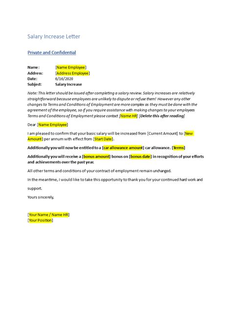 How To Write A Salary Increase Letter Including A Word Template For