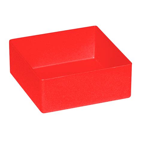 einsatzkasten für schubladen rot lxbxh 99x99x40 mm polystyrol kunststoff ps einsatzkästen