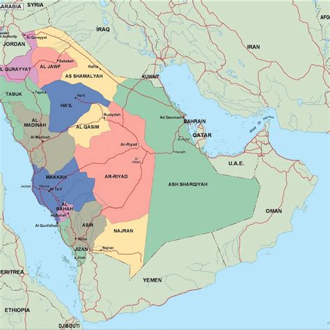 Saudi Arabia Political Map Map Vector