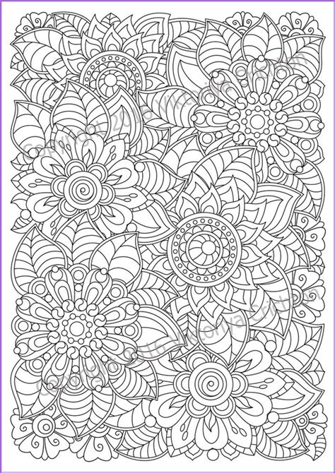 All you need to enjoy this free coloring book is a printer, some paper, and the coloring tools of your choice. Flowers zentangle Coloring page for adults doodle PDF | Etsy