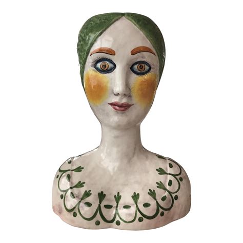 1960s Italian Horchow Ceramic Head Vase Chairish