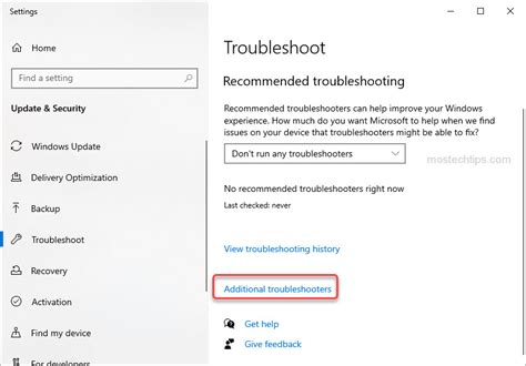 Additional Troubleshooter Mos Tech Tips