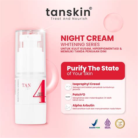Jual Tanskin Whitening Series Night Niacinamide Cream Mencerahkan