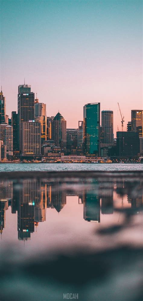 Melbourne City Cityscape Reflection Skyline Oppo A7n Background