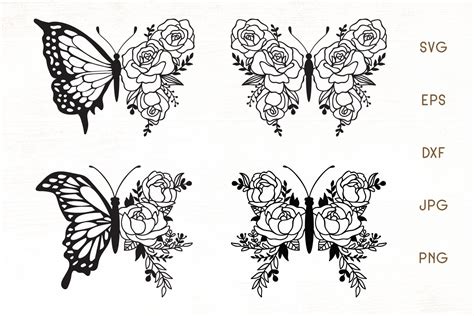 Butterfly Svg, Floral Butterfly Svg, Butterfly Flower Svg, Butterfly