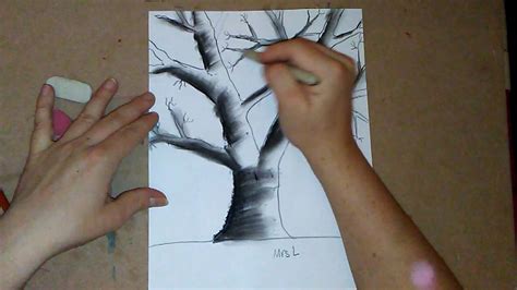 Demonstration Of Shading A Tree With Charcoal Youtube