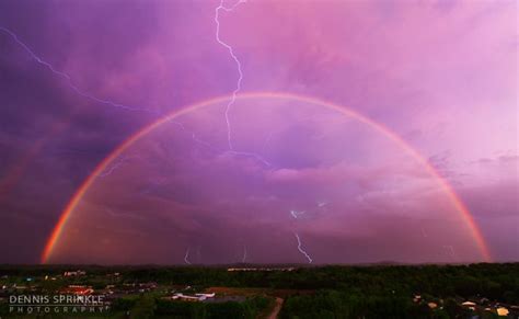 Double Rainbow And Lightning Over Cleveland Innamorata Photography