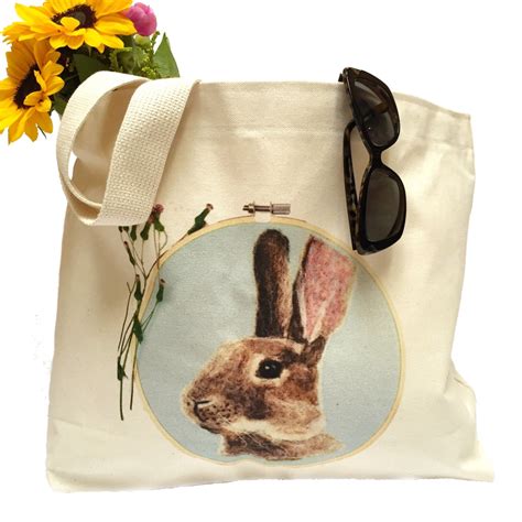 Rabbit Tote Bag Rabbit T Large Tote Bag Bunny Tote Bag Etsy