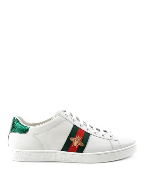 Trainers Gucci Embroidered Bee Leather Sneakers 431942a38g09064