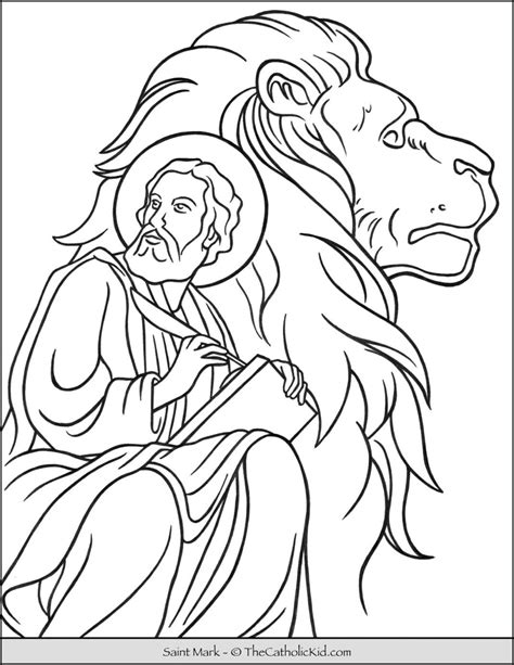 Saint Mark Lion Coloring Page