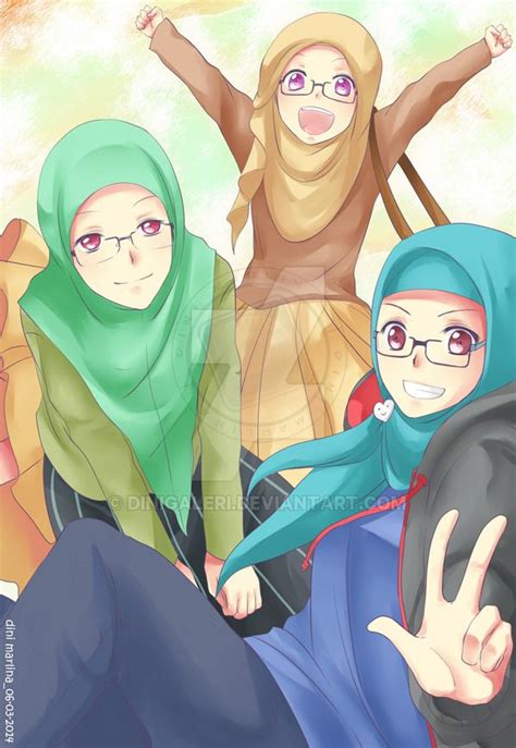 Bff Gambar Kartun Muslimah Sahabat Sejati Bertiga Muslimah Kartun Hijab