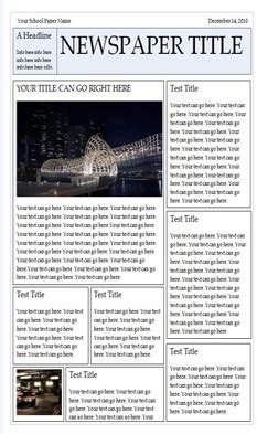 An example of a newspaper report is often a fictional story written in the style of a newspaper report. Wonderful Free Templates to Create Newspapers for your Class | Educational Technology and Mobile ...