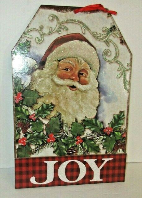Merry Christmas Santa Claus Joy Holiday Wall Art 13 12 Ebay