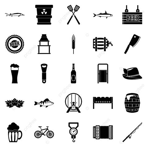 Fishery Icons Set Vector Simple Fish Style Male Png And Vector With
