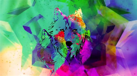 Online Crop Wolf Abstract Painting Digital Wallpaper Wolf Hd