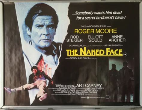 Cinema Poster Naked Face The Quad Roger Moore Rod Steiger